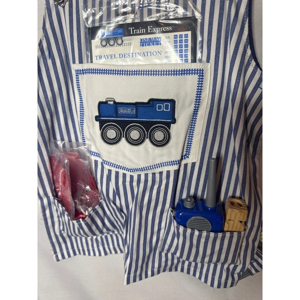 Imaginarium Train Engineer Costume Set Kids Vest Hat Whistle Accessories.